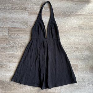 silence + noise  fit and flare halter dress |black halter dress Urban Outfitters